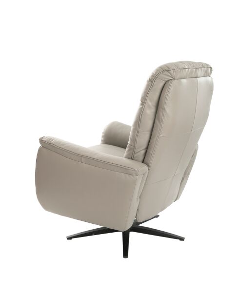 Relax draaibare leren fauteuil met armleuningen grijs/zwart - 54x85x80 cm