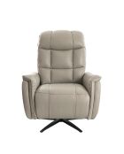 Relax Drehsessel aus Leder mit Armlehnen grau/schwarz - 54x85x80 cm