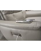 Relax Drehsessel aus Leder mit Armlehnen grau/schwarz - 54x85x80 cm