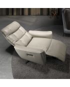 Relax Drehsessel aus Leder mit Armlehnen grau/schwarz - 54x85x80 cm