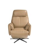 Entspannender Drehsessel aus Leder mit Armlehnen sand/schwarz - 32x79x83 cm