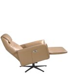 Entspannender Drehsessel aus Leder mit Armlehnen sand/schwarz - 32x79x83 cm