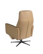 Entspannender Drehsessel aus Leder mit Armlehnen sand/schwarz - 32x79x83 cm