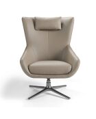 Draaibare fauteuil van imitatieleer met armleuningen mint/staal - 29x76x90 cm