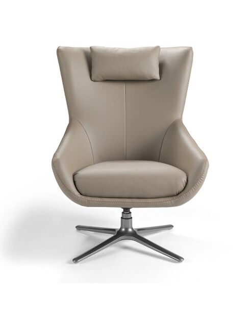 Draaibare fauteuil van imitatieleer met armleuningen mint/staal - 29x76x90 cm