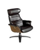 Fauteuil pivotant inclinable avec accoudoirs brun/gris anthracite - 46x80x84 cm
