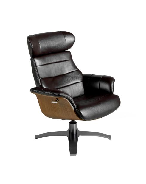 Fauteuil pivotant inclinable avec accoudoirs brun/gris anthracite - 46x80x84 cm