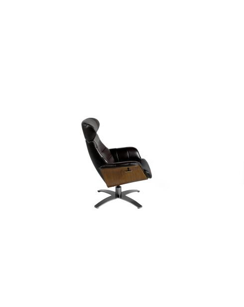Fauteuil pivotant inclinable avec accoudoirs brun/gris anthracite - 46x80x84 cm