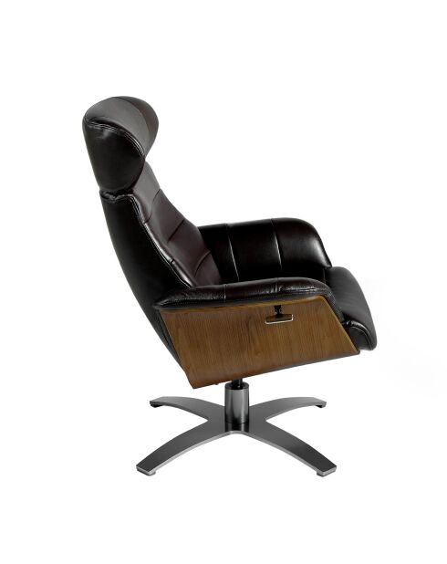 Fauteuil pivotant inclinable avec accoudoirs brun/gris anthracite - 46x80x84 cm