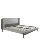 Lit double  avec tête de lit originale gris/acier - 107x218x229 cm