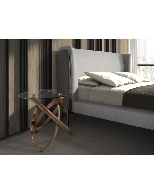 Doppelbett mit originalem grauen/Stahlkopfteil - 107x218x229 cm