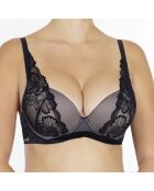 Soutien-gorge push-up à coques rigides Velvet Flora noir