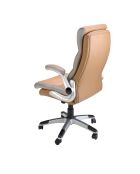 Drehbarer Bürosessel in modernem Design in Braun/Grau/Stahl - 16,5 x 66 x 72 cm