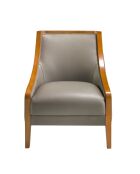 Lederen fauteuil met armleuningen grijs/honing - 20x68x88 cm
