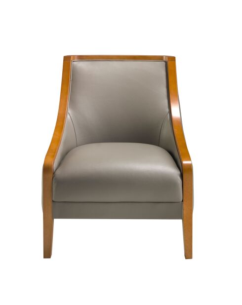 Ledersessel mit Armlehnen grau/honigfarben - 20x68x88 cm