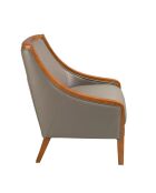 Lederen fauteuil met armleuningen grijs/honing - 20x68x88 cm