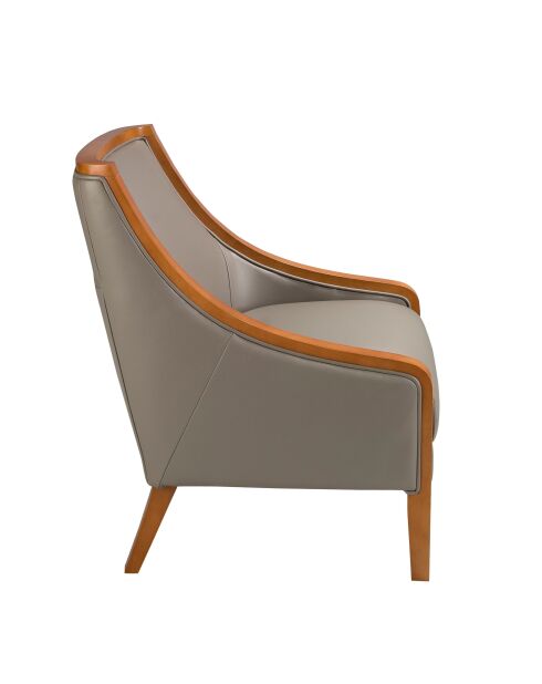 Ledersessel mit Armlehnen grau/honigfarben - 20x68x88 cm
