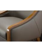 Lederen fauteuil met armleuningen grijs/honing - 20x68x88 cm