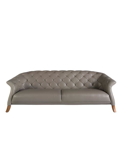 3-zitsbank Chester met modern grijs/honingkleurig design - 82x262x104 cm