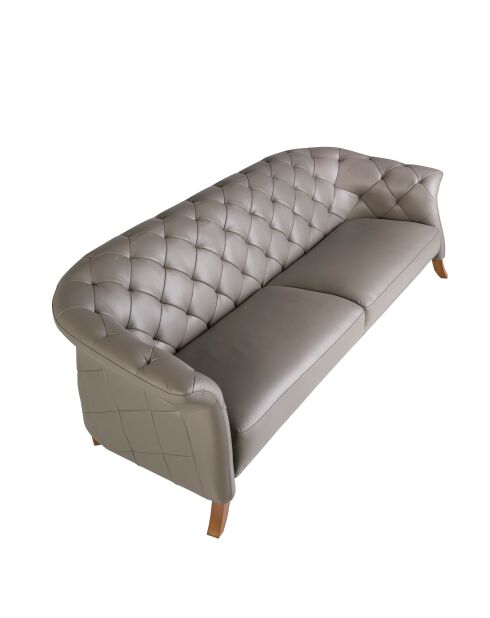 3-zitsbank Chester met modern grijs/honingkleurig design - 82x262x104 cm