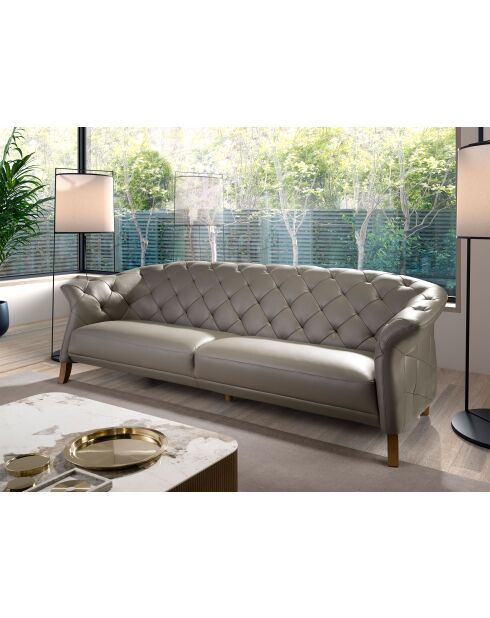 3-zitsbank Chester met modern grijs/honingkleurig design - 82x262x104 cm