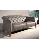 3-zitsbank Chester met modern grijs/honingkleurig design - 82x262x104 cm