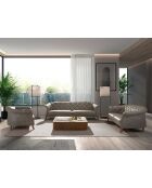 3-zitsbank Chester met modern grijs/honingkleurig design - 82x262x104 cm