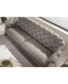 3-zitsbank Chester met modern grijs/honingkleurig design - 82x262x104 cm