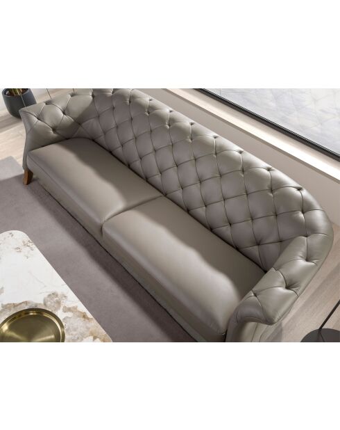 3-zitsbank Chester met modern grijs/honingkleurig design - 82x262x104 cm