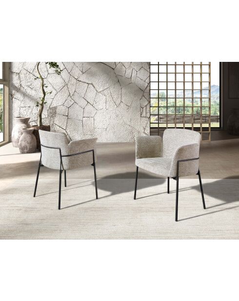 Stuhl mit Armlehnen grau/schwarz - 4,5x48x57 cm