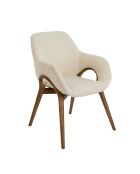 Stuhl mit Armlehnen Nussbaum/Beige - 11x57x64 cm