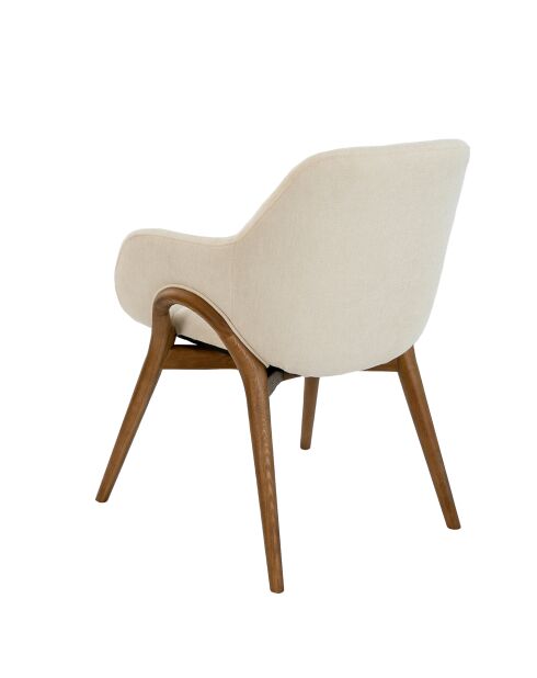 Silla con reposabrazos en nogal/beige - 11x57x64 cm