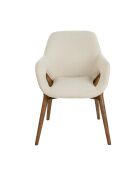 Stuhl mit Armlehnen Nussbaum/Beige - 11x57x64 cm