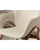 Stuhl mit Armlehnen Nussbaum/Beige - 11x57x64 cm