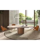 Sedia in ecopelle con braccioli marrone/acciaio - 7x51x56 cm