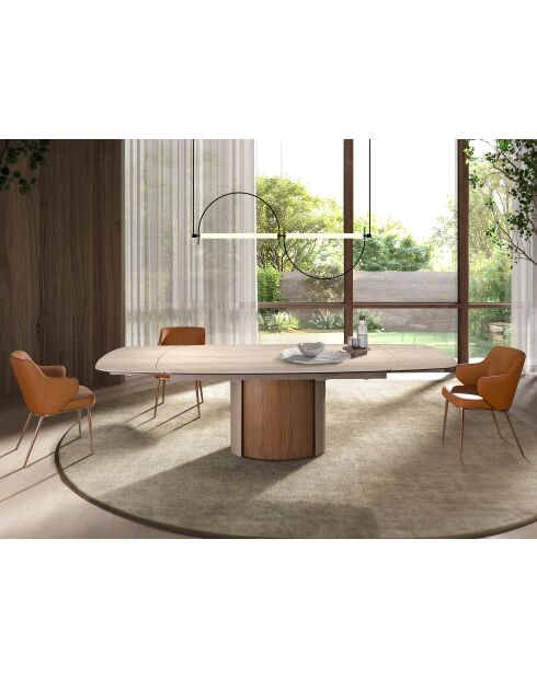 Sedia in ecopelle con braccioli marrone/acciaio - 7x51x56 cm