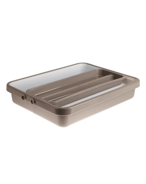 Range couverts extensible en plastique gris