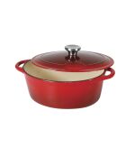 Rode geëmailleerde gietijzeren braadpan - 6,5 L