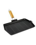 Schwarzer emaillierter Gusseisengrill - 21x35 cm