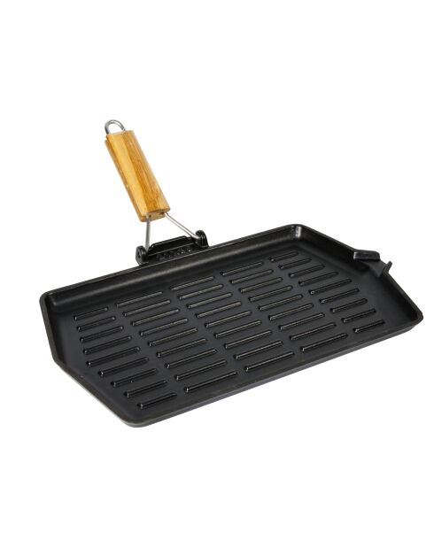 Schwarzer emaillierter Gusseisengrill - 21x35 cm
