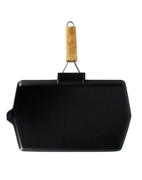 Schwarzer emaillierter Gusseisengrill - 21x35 cm