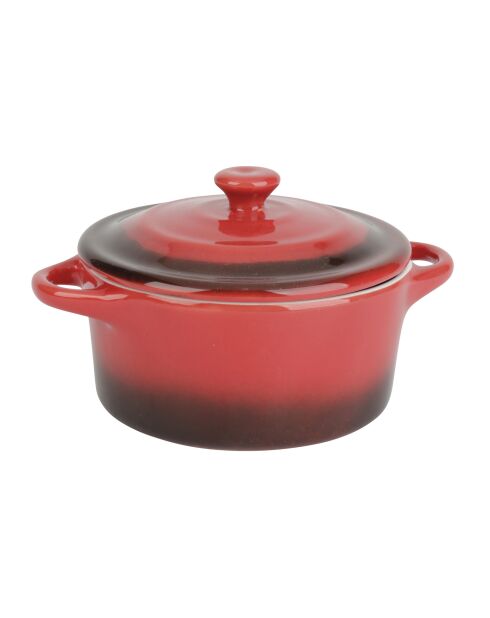 Ronde ronde ovenschotel van rood geëmailleerd aardewerk - D.10x5 cm