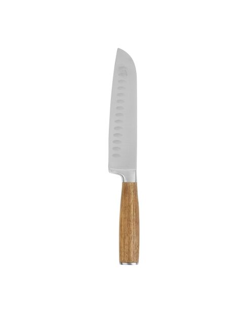 Couteau Santoku en Inox manche en acacia FSC