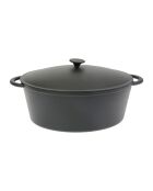 Zwarte ovale geëmailleerde gietijzeren braadpan - 9 L