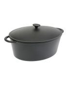 Zwarte ovale geëmailleerde gietijzeren braadpan - 9 L