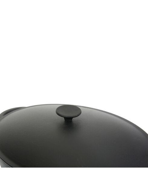 Zwarte ovale geëmailleerde gietijzeren braadpan - 9 L