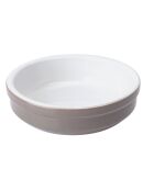 Plato para crema brulee de gres marrón, D.12 cm