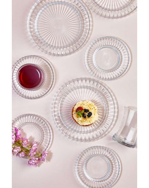 Service à thé transparent - 18 pièces