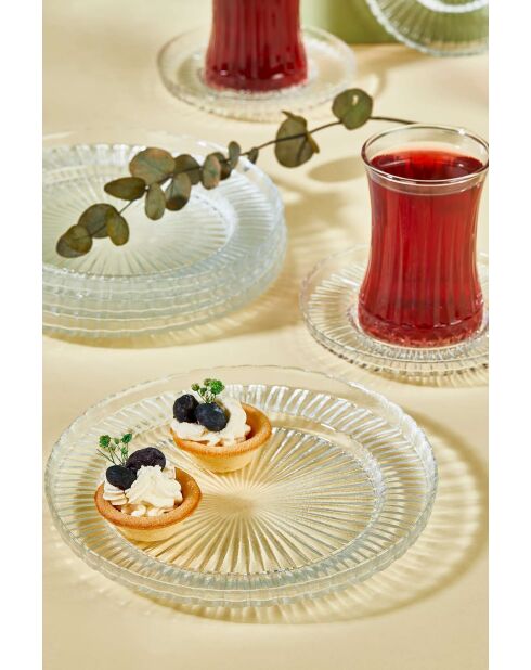 Set da tè trasparente - 18 pezzi