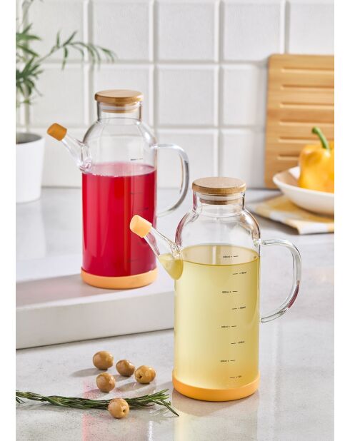 Set van 2 houten oliedispensers - 800 ml